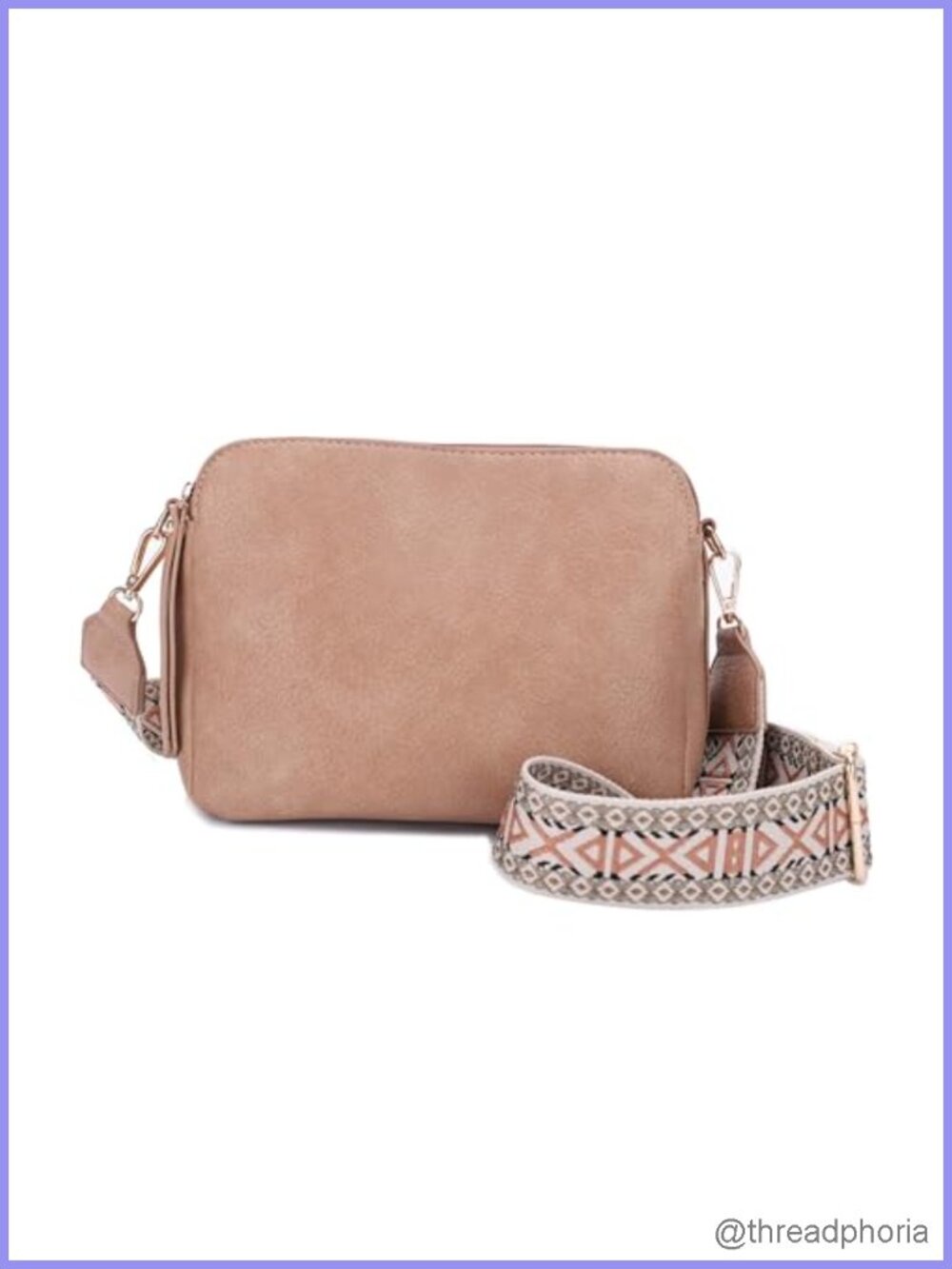 Vegan Faux Leather Lightweight Crossbody Purse with Lock and Key